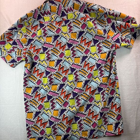 Drill Clothing Co. Shirt Mens L Multi Geometric 90s Throwback Saved By The Bell - Picture 9 of 9